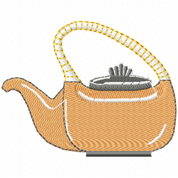 Teapots Embroidery Design 1